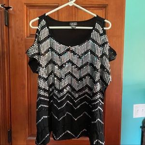 Dots Cold Shoulder Top